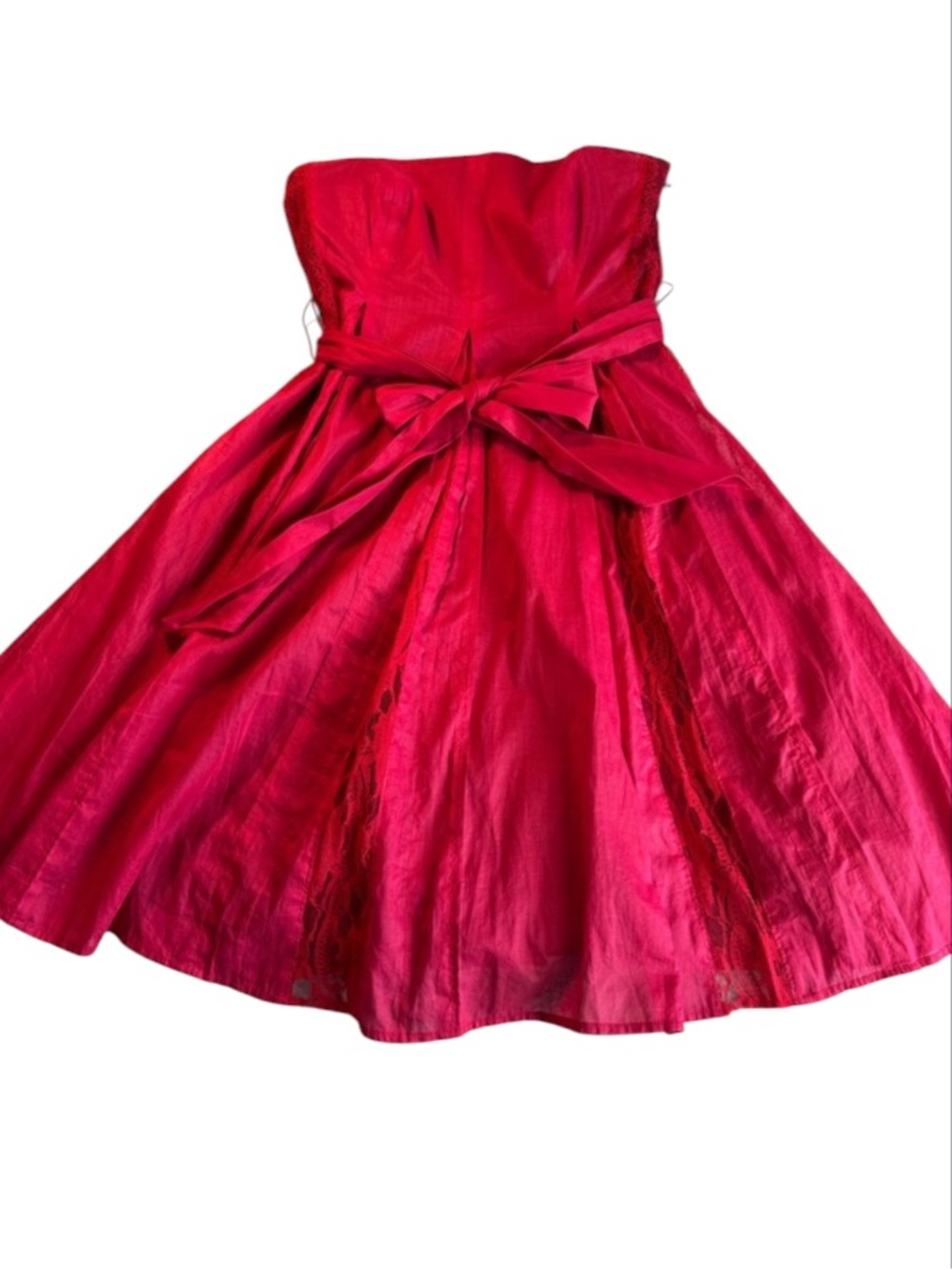 NWOT Anthro Moulinette Soeurs Strapless Fit-and-Flare Dress Red Size 4
